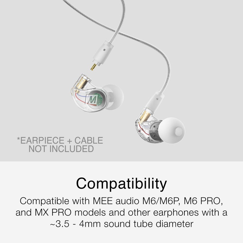 MEE audio Standard Eartips Ear Tip Combo Set (6 Pairs in Various Sizes, Clear) for M6 / M6 PRO / MX PRO series / Pinnacle P1 / P2 / X1 / X5 / X6 / M9B / M6B and Other Earphones, Earbuds - Image 4